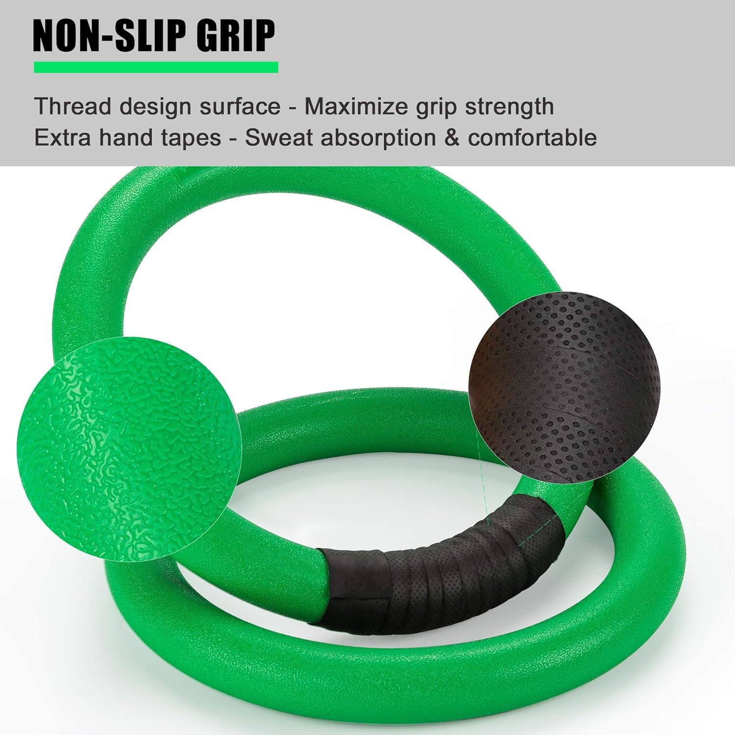 imagePACEARTH Gymnastic Rings 1100lbs Capacity with 1476ft Adjustable Buckle Straps Pull Up Exercise Rings NonSlip Rings for Home Gym Full Body WorkoutGreen