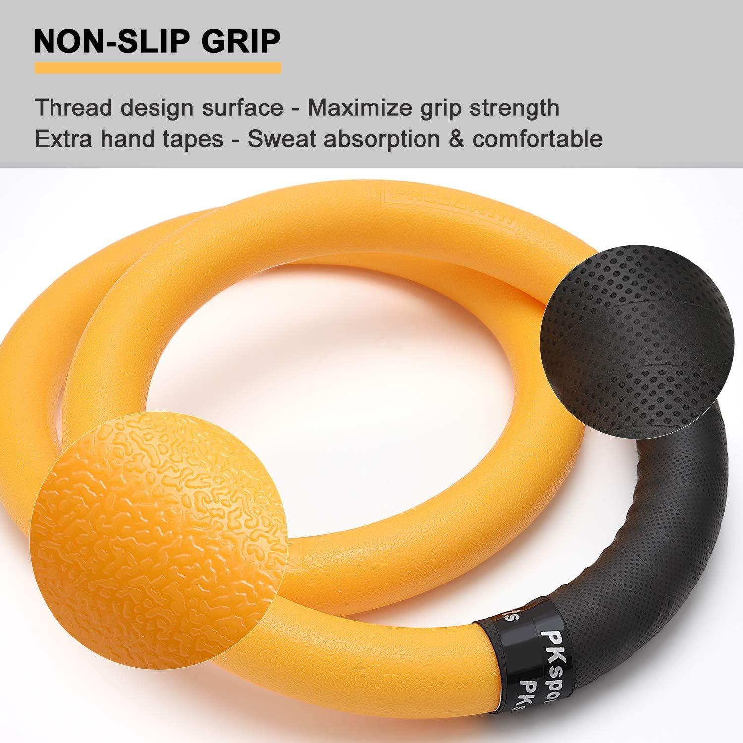 imagePACEARTH Gymnastic Rings 1100lbs Capacity with 1476ft Adjustable Buckle Straps Pull Up Exercise Rings NonSlip Rings for Home Gym Full Body WorkoutYellow