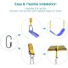 imagePACEARTH 2 Pack Swings Seats Holds 660lbs with 689 inch AntiRust Chains Plastic Coated 236 inch Tree Hanging Straps and Locking Buckles Playground Swing Set Accessories Replacement  GreenBlue2 Packs