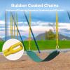 imagePACEARTH 2 Pack Swings Seats Holds 660lbs with 689 inch AntiRust Chains Plastic Coated 236 inch Tree Hanging Straps and Locking Buckles Playground Swing Set Accessories Replacement  GreenGreen3 Packs