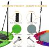 imagePACEARTH 40 Inch Saucer Tree Swing Flying 900lb Weight Capacity 2 Added Hanging Straps Adjustable MultiStrand Ropes Colorful Safe and Durable Swing Seat for ChildrenGreennew