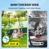 imagePACEARTH 40 Spider Web Saucer Swing for Kids ampamp Adults Max 700LBS Heavy Duty Net Swing with Rustproof Hardware 3X Durable Tree Straps and Swivel Included for Trees and Structures GreenBluegreen