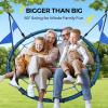 imagePACEARTH 40 Spider Web Saucer Swing for Kids ampamp Adults Max 700LBS Heavy Duty Net Swing with Rustproof Hardware 3X Durable Tree Straps and Swivel Included for Trees and Structures GreenBlue