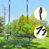 imagePACEARTH 40 Spider Web Saucer Swing for Kids ampamp Adults Max 700LBS Heavy Duty Net Swing with Rustproof Hardware 3X Durable Tree Straps and Swivel Included for Trees and Structures GreenGreen