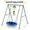 imagePACEARTH 440lbs Capacity Flying Saucer Swing Set with Heavy Duty AFrame Metal Swing Stand Full Steel Outdoor for Kids Backyard Playground OutdoorRainbowBlue