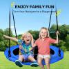 imagePACEARTH 440lbs Capacity Flying Saucer Swing Set with Heavy Duty AFrame Metal Swing Stand Full Steel Outdoor for Kids Backyard Playground OutdoorRainbowBlue