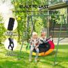 imagePACEARTH 440lbs Capacity Flying Saucer Swing Set with Heavy Duty AFrame Metal Swing Stand Full Steel Outdoor for Kids Backyard Playground OutdoorRainbowRainbow