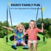 imagePACEARTH 440lbs Capacity Flying Saucer Swing Set with Heavy Duty AFrame Metal Swing Stand Full Steel Outdoor for Kids Backyard Playground OutdoorRainbowGreen