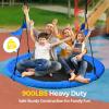 imagePACEARTH 60 Tree Swing for Kids ampamp Adults Outdoor Saucer Swing 60Inch Diameter 900D Oxford Fabric Splash and UV Resistant Heavy Duty 900LBS Weight Capacity with Tree Straps and 360 Swivel BlueBlue