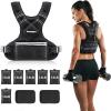 imagePACEARTH Adjustable Weight Vest 410lbs  1120lbs  2032lbs XShape Weighted Vest for Women and Men Home Workout Ironsand Vest with Zipper Pouch and 6 Weight Packs Available in Pink Gray BlackBlack