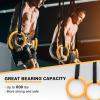 imagePACEARTH Gymnastic Rings 1100lbs Capacity with 1476ft Adjustable Buckle Straps Pull Up Exercise Rings NonSlip Rings for Home Gym Full Body WorkoutYellow