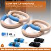 imagePACEARTH Gymnastics Rings Wooden Olympic Rings 15001000lbs with Adjustable Cam Buckle 1476ft9ft Long Straps with Scale NonSlip Gym Rings for Home Gym Full Body Workout