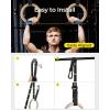 imagePACEARTH Gymnastics Rings Wooden Olympic Rings Support 1500lbs Locked Carabiners 9ft DoubleLayer Numbered Straps NonSlip Gym Rings with Foot Straps Door Anchor for Home Gym Full Body Workout01125 Buckle Rings  Straps  Door Anchor  Foot Straps