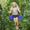 imagePACEARTH Swing Seat Support 660lb with 689 inch AntiRust Chains Plastic Coated 236 inch Tree Hanging Straps and Locking Buckles Outdoor Playground Tree SwingGreenBlue  1 Pack