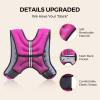 imagePACEARTH Weighted Vest4lb6lb10lb12lb16lb20lb25lb30lb Weight Vest with Reflective Stripe Body Weight Vests Adjustable for Men Women Workout Strength Training Running Walking JoggingPinKGrey