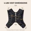 imagePACEARTH Weighted Vest4lb6lb10lb12lb16lb20lb25lb30lb Weight Vest with Reflective Stripe Body Weight Vests Adjustable for Men Women Workout Strength Training Running Walking JoggingBlack