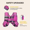 imagePACEARTH Weighted Vest4lb6lb10lb12lb16lb20lb25lb30lb Weight Vest with Reflective Stripe Body Weight Vests Adjustable for Men Women Workout Strength Training Running Walking JoggingPink
