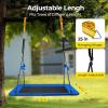 imagePACEARTH Rectangular Tree Swing Set for Children and Adults Heavy Duty Support 700LBS with Foam Protected 8Strand Ropes and Thickened Hardware Easy to Install Outdoor Kids Swing Colorful with FlagsBlue