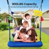 imagePACEARTH Rectangular Tree Swing Set for Children and Adults Heavy Duty Support 700LBS with Foam Protected 8Strand Ropes and Thickened Hardware Easy to Install Outdoor Kids Swing Colorful with FlagsMuticolor