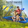 imagePACEARTH Rectangular Tree Swing Set for Children and Adults Heavy Duty Support 700LBS with Foam Protected 8Strand Ropes and Thickened Hardware Easy to Install Outdoor Kids Swing Colorful with FlagsBlue