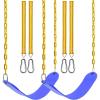 imagePACEARTH 2 Pack Swings Seats Holds 660lbs with 689 inch AntiRust Chains Plastic Coated 236 inch Tree Hanging Straps and Locking Buckles Playground Swing Set Accessories Replacement  GreenBlue2 Packs