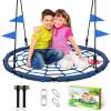 imagePACEARTH 40 Spider Web Saucer Swing for Kids ampamp Adults Max 700LBS Heavy Duty Net Swing with Rustproof Hardware 3X Durable Tree Straps and Swivel Included for Trees and Structures GreenBlue