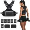 imagePACEARTH Adjustable Weight Vest 410lbs  1120lbs  2032lbs XShape Weighted Vest for Women and Men Home Workout Ironsand Vest with Zipper Pouch and 6 Weight Packs Available in Pink Gray BlackBlack