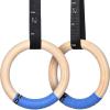 imagePACEARTH Gymnastics Rings Wooden Olympic Rings 15001000lbs with Adjustable Cam Buckle 1476ft9ft Long Straps with Scale NonSlip Gym Rings for Home Gym Full Body Workout