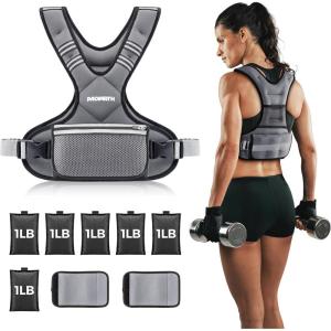 imagePACEARTH Adjustable Weight Vest 410lbs  1120lbs  2032lbs XShape Weighted Vest for Women and Men Home Workout Ironsand Vest with Zipper Pouch and 6 Weight Packs Available in Pink Gray BlackGrey