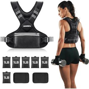 imagePACEARTH Adjustable Weight Vest 410lbs  1120lbs  2032lbs XShape Weighted Vest for Women and Men Home Workout Ironsand Vest with Zipper Pouch and 6 Weight Packs Available in Pink Gray BlackBlack