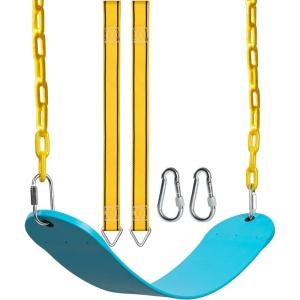 imagePACEARTH Swing Seat Support 660lb with 689 inch AntiRust Chains Plastic Coated 236 inch Tree Hanging Straps and Locking Buckles Outdoor Playground Tree SwingGreenSky Blue  1 Pack