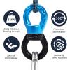imagePACEARTH Swing Swivel 35KN Breaking Strength 360 Rotator Safety Rotational Device Hanging Accessory for Rock Climbing Hanging Hammock Web Tree Swing Aerial Dance Childrens Swing Spinner HangerBlueblack
