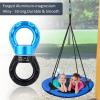 imagePACEARTH Swing Swivel 35KN Breaking Strength 360 Rotator Safety Rotational Device Hanging Accessory for Rock Climbing Hanging Hammock Web Tree Swing Aerial Dance Childrens Swing Spinner HangerBlueblack