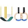 imagePACEARTH Swing Seat Gymnastics Rings Wooden Olympic Rings