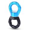 imagePACEARTH Swing Swivel 35KN Breaking Strength 360 Rotator Safety Rotational Device Hanging Accessory for Rock Climbing Hanging Hammock Web Tree Swing Aerial Dance Childrens Swing Spinner HangerBlueblack