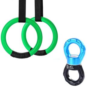 imagePACEARTH Swing Swivel 35KN Breaking Strength 360 Rotator Safety Rotational Device Gymnastic Rings 1100lbs Capacity with 1476ft Adjustable Buckle Straps